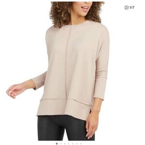 SPANX Beige /Blush Oversized Leisure Top with 3/4 sleeves. Sz Small